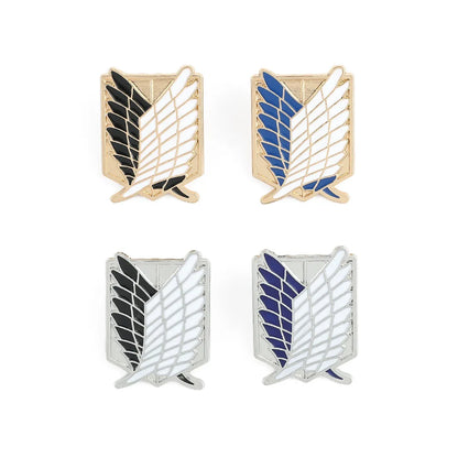 Anime Attack on Titan Enamel Brooch Eren Jaeger Mikasa Ackerman Jiyuu No Tsubasa Cartoon Lapel Badge Adornment Gift Wholesale