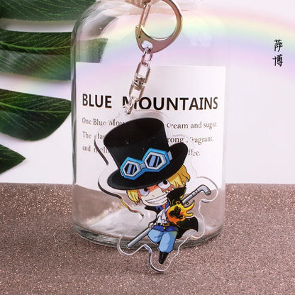 Anime One Piece Luffy Charlotte Linlin Katakuri Edward Newgate Donquixote Doflamingo Jinbe Acrylic Keychains Pendants Figure Toy