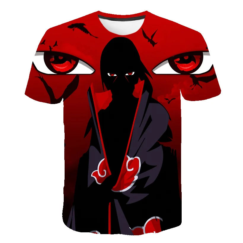 2024 New Hot Summer Men's Japanese anime Naruto 3D Printed T-shirt Children's Street Leisure Sports Large Top