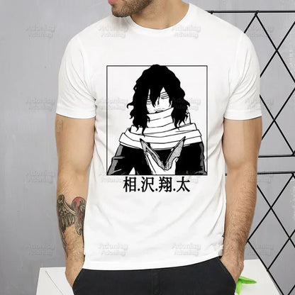 My Hero Academia T Shirt Men Retro Washed Tops Tee Harajuku Midoriya Izuku Tshirt Streetwear Hip Hop Male Bakugou Anime T-shirts