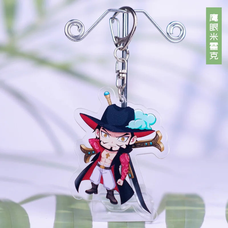 Anime One Piece Luffy Charlotte Linlin Katakuri Edward Newgate Donquixote Doflamingo Jinbe Acrylic Keychains Pendants Figure Toy