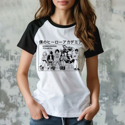 My Hero Academia t shirt women designer t-shirts girl manga clothing