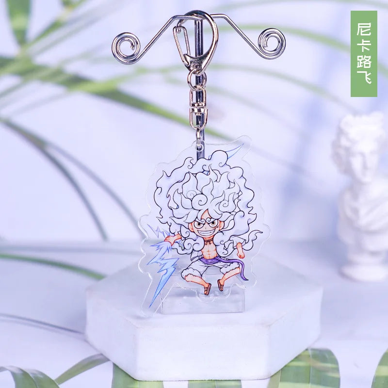 Anime One Piece Luffy Charlotte Linlin Katakuri Edward Newgate Donquixote Doflamingo Jinbe Acrylic Keychains Pendants Figure Toy