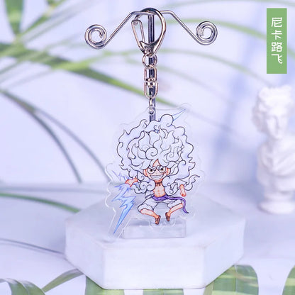 Anime One Piece Luffy Charlotte Linlin Katakuri Edward Newgate Donquixote Doflamingo Jinbe Acrylic Keychains Pendants Figure Toy