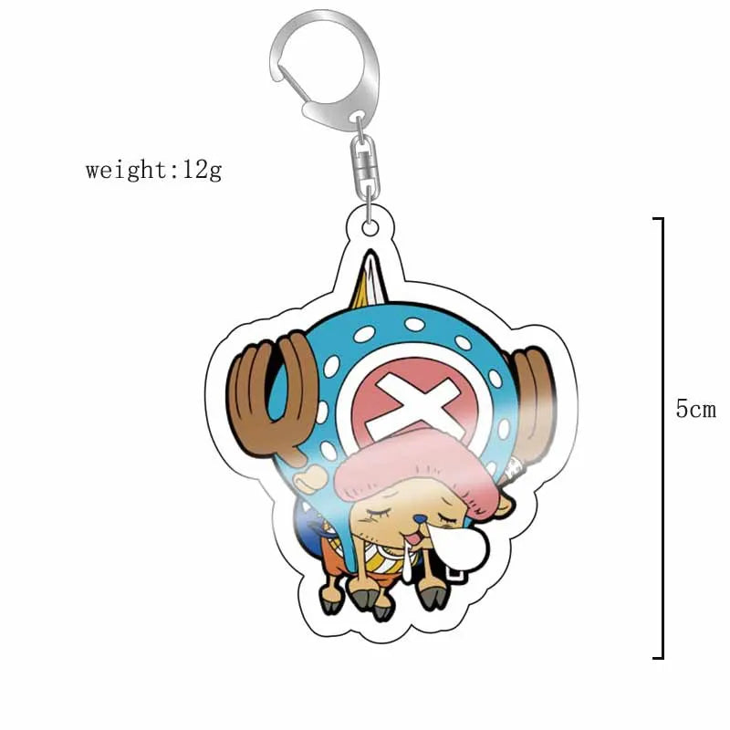 Anime One Piece Luffy Zoro Sanji Nami Ussop Chopper Franky Brook Law Ace Acrylic Keychain Figure Toys Gifts Pendant Jewelry