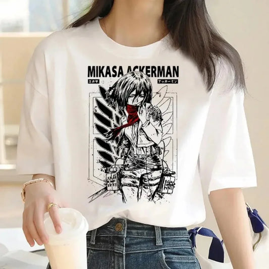 Japanese Anime Attack on Titan Graphic Print Harajuku T Shirt Casual Fashion Short Sleeve Plus Size T Shirt Women Retro Tops