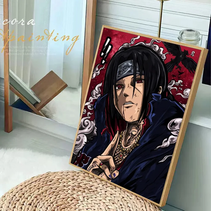 Amine u-Uchiha Itachi Anime Posters Sticky Whitepaper Sticker DIY Room Bar Cafe Kawaii Room Decor