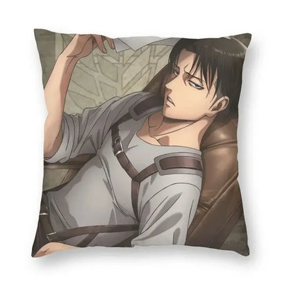 Levi Ackerman Attack On Titan Cushion Cover Print Harajuku Anime Manga Floor Pillow Case for Car Pillowcase Home Decor