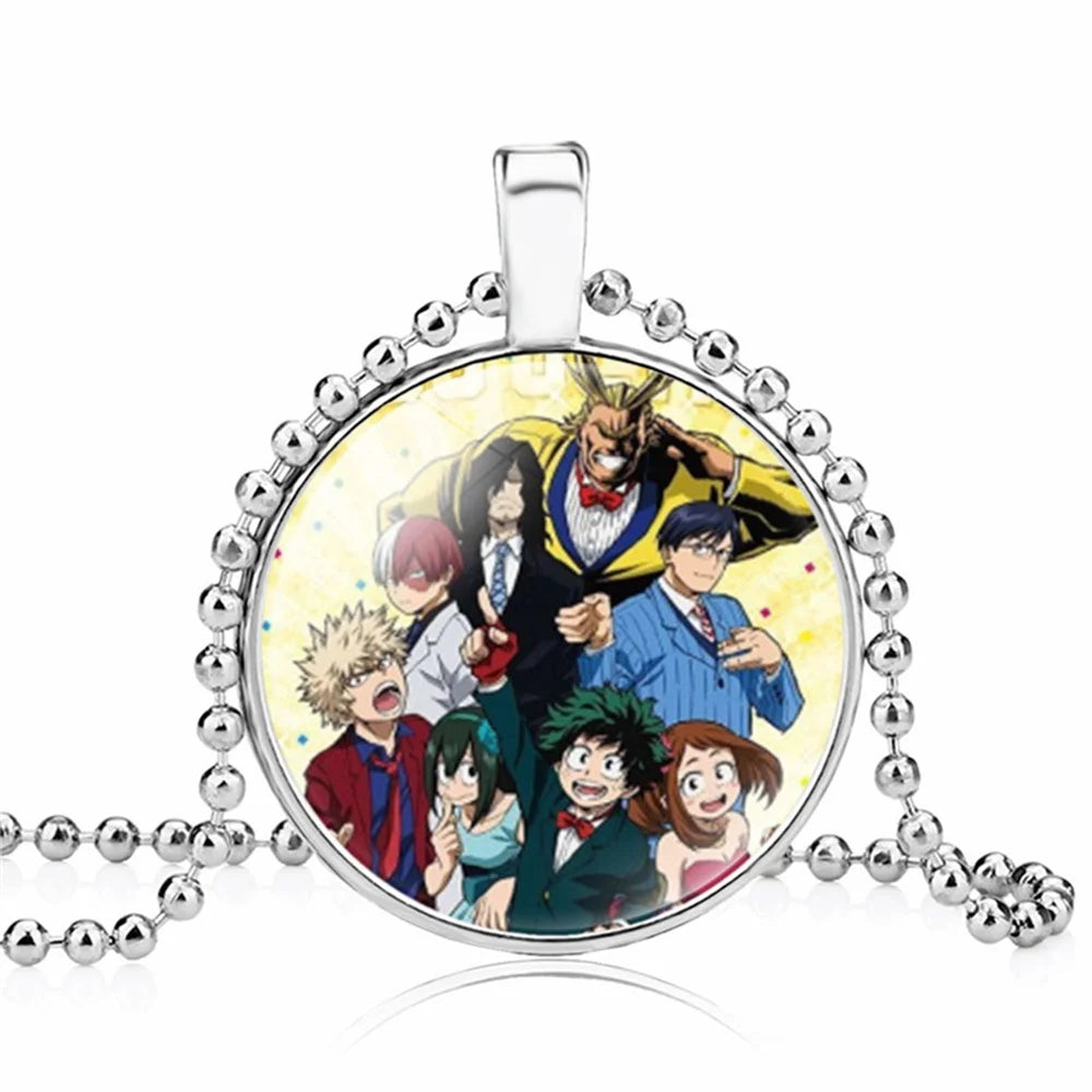 My Hero Academia Round Pendant Cartoon Student Necklace Anime Peripheral Accessories My Hero Academia Sweater Chain Gift