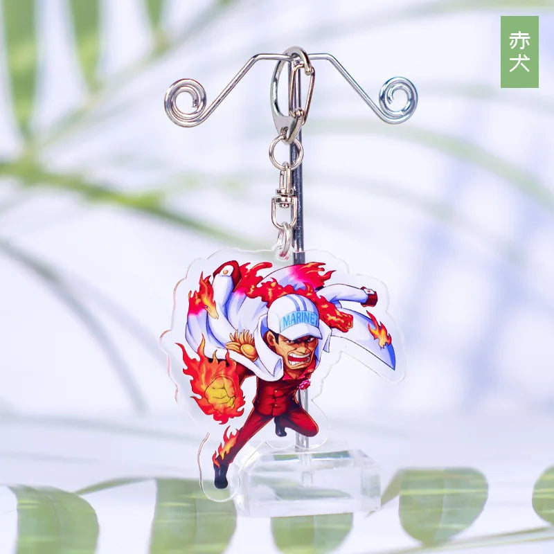 Anime One Piece Luffy Charlotte Linlin Katakuri Edward Newgate Donquixote Doflamingo Jinbe Acrylic Keychains Pendants Figure Toy