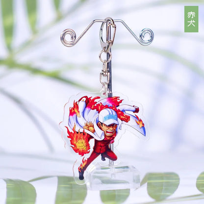 Anime One Piece Luffy Charlotte Linlin Katakuri Edward Newgate Donquixote Doflamingo Jinbe Acrylic Keychains Pendants Figure Toy