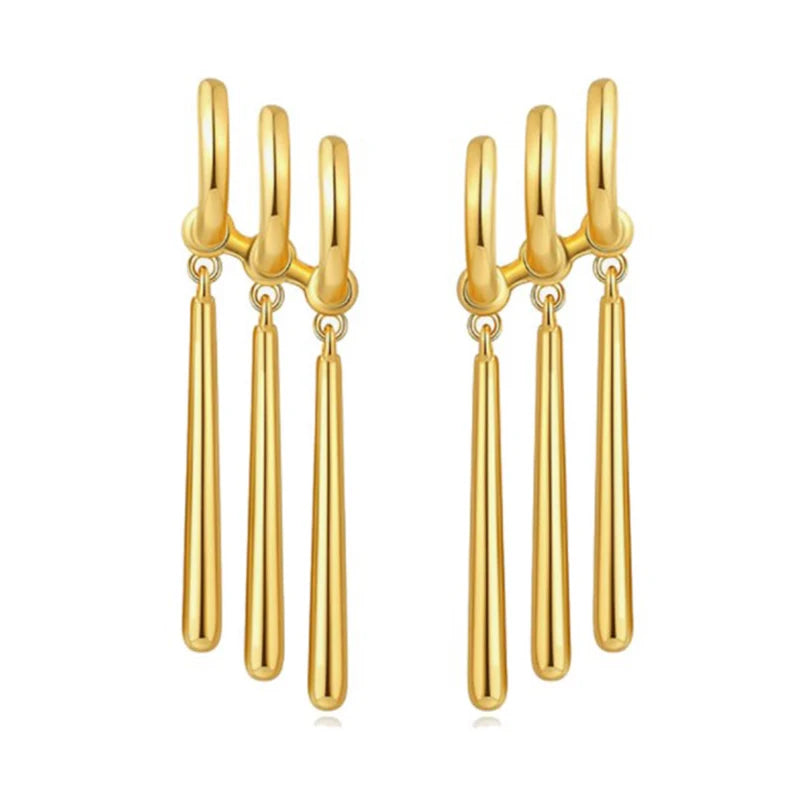 1Pair Zoro Anime Earrings Women Men Cosplay Earrings Piercing Jewelry Fashion Fake Triple Earring Dangle Long Earing