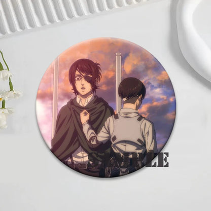 Anime Attack on Titan Brooches Exquisite Badge Eren Jäger Mikasa Ackerman Armin Arlert Levi Rivaille Rival Ackerman Cartoon Pins
