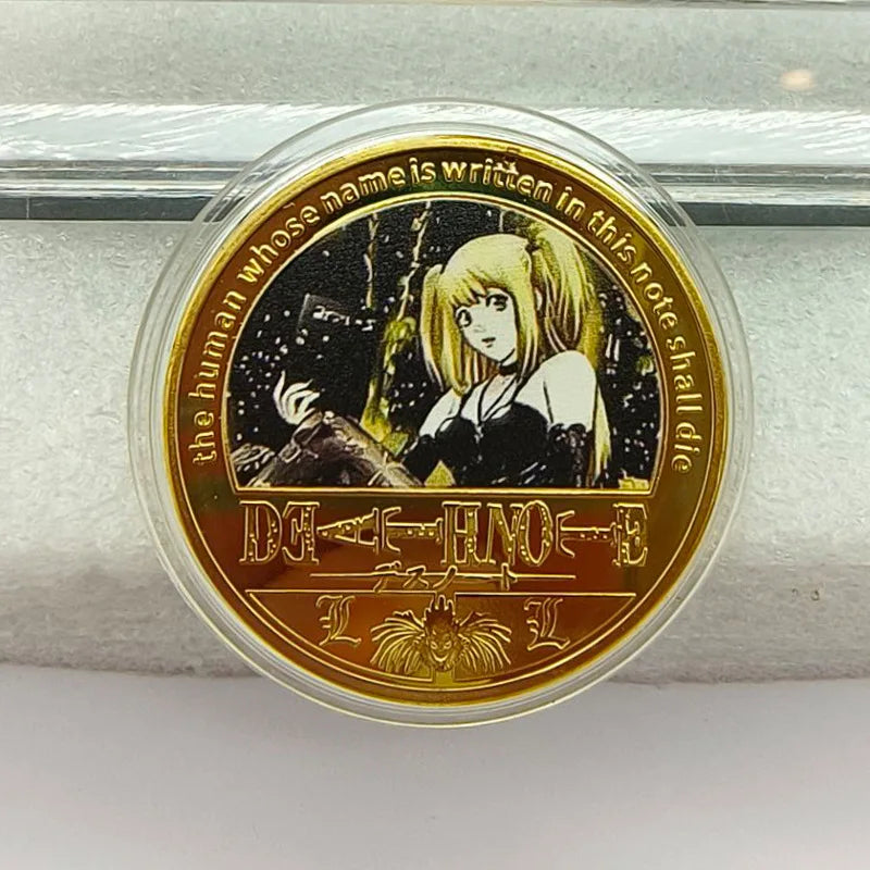 Miniso Death-Note Character Coins Set - Anime-Themed Ryuk L Lawliet Tokens, Colorful Japanese Manga Souvenir for Collectors