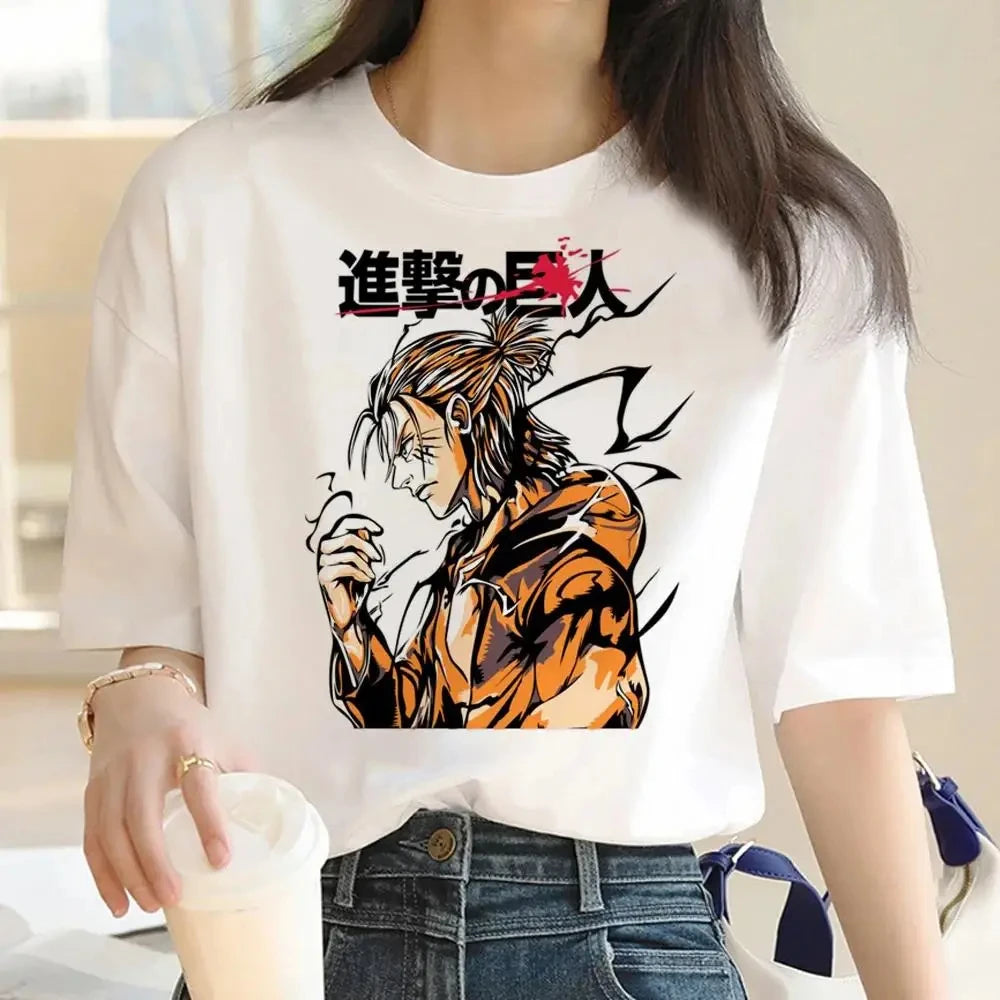 Japanese Anime Attack on Titan Graphic Print Harajuku T Shirt Casual Fashion Short Sleeve Plus Size T Shirt Women Retro Tops