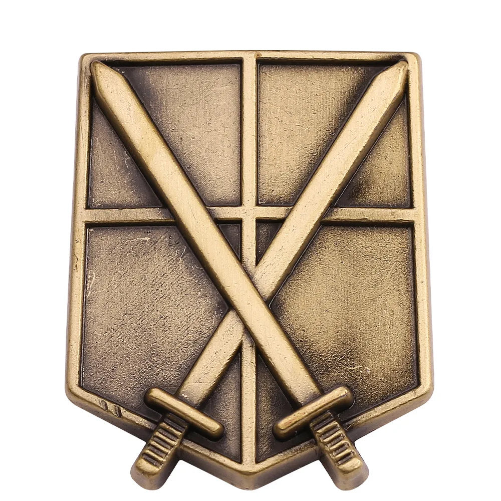Anime Attack on Titan Enamel Brooch Eren Jaeger Mikasa Ackerman Jiyuu No Tsubasa Cartoon Lapel Badge Adornment Gift Wholesale