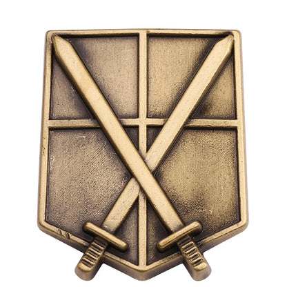 Anime Attack on Titan Enamel Brooch Eren Jaeger Mikasa Ackerman Jiyuu No Tsubasa Cartoon Lapel Badge Adornment Gift Wholesale