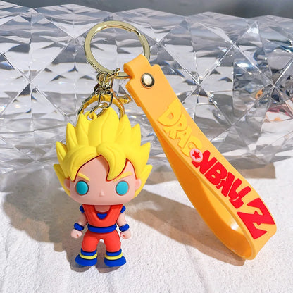 Cartoon Anime Dragon Ball Figure Keychain Creative Cute Goku PVC Doll Toys Car Keychain Pendant Cute Bag Ornament Accessories