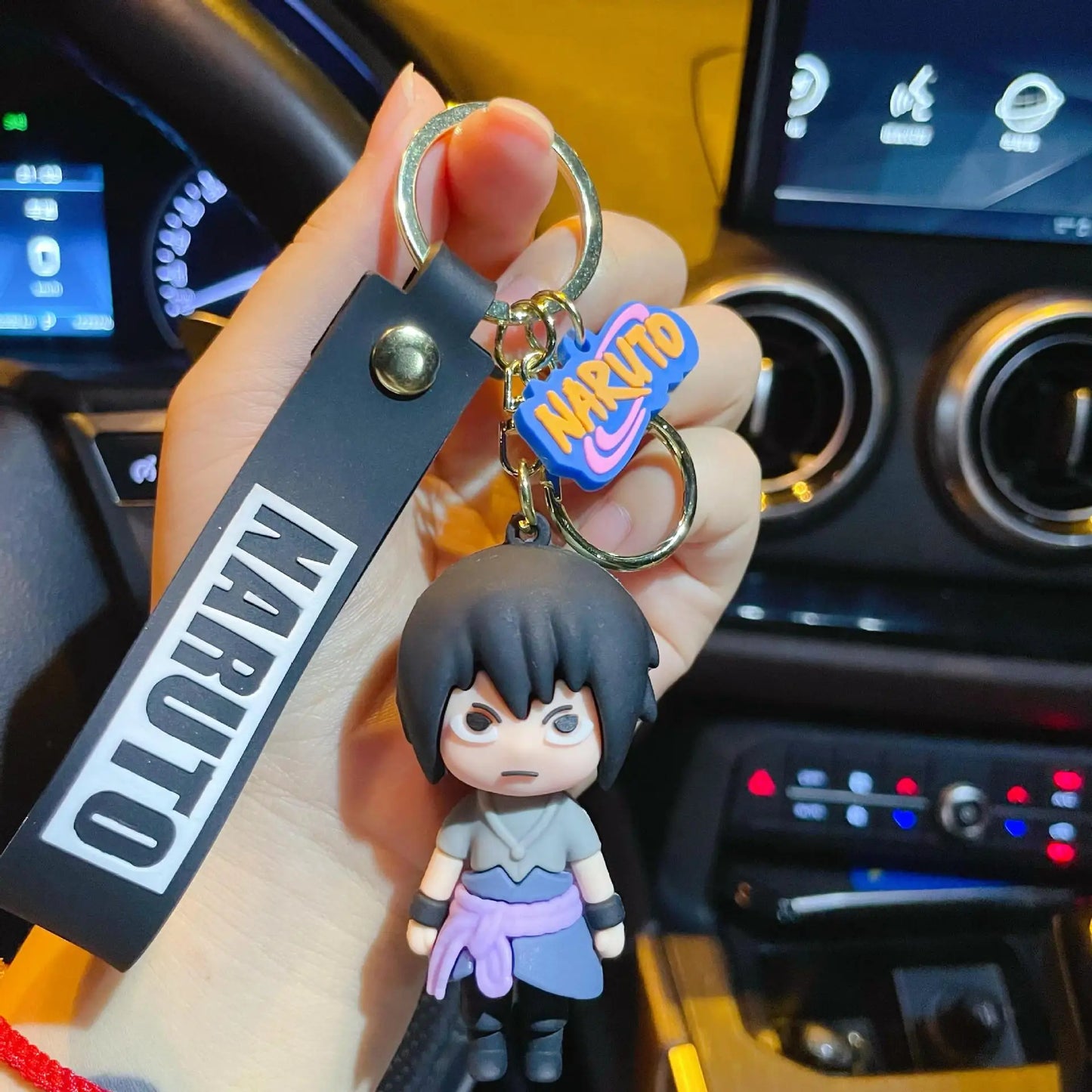 Cartoon Anime Naruto Action Figures Keychains  Sasuke Kakashi Key Pendant Cartoon Bag Pendant Doll Keychain Boy Gift