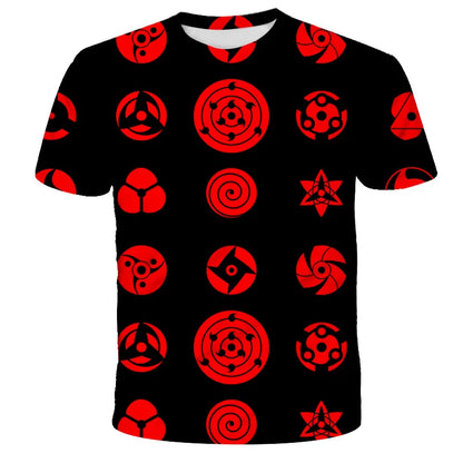 2024 New Hot Summer Men's Japanese anime Naruto 3D Printed T-shirt Children's Street Leisure Sports Large Top