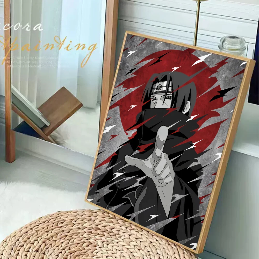 Amine u-Uchiha Itachi Anime Posters Sticky Whitepaper Sticker DIY Room Bar Cafe Kawaii Room Decor