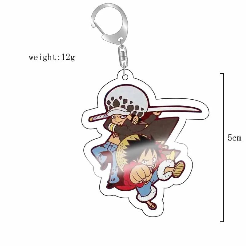Anime One Piece Luffy Zoro Sanji Nami Ussop Chopper Franky Brook Law Ace Acrylic Keychain Figure Toys Gifts Pendant Jewelry