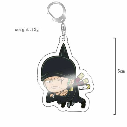 Anime One Piece Luffy Zoro Sanji Nami Ussop Chopper Franky Brook Law Ace Acrylic Keychain Figure Toys Gifts Pendant Jewelry