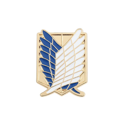 Anime Attack on Titan Enamel Brooch Eren Jaeger Mikasa Ackerman Jiyuu No Tsubasa Cartoon Lapel Badge Adornment Gift Wholesale