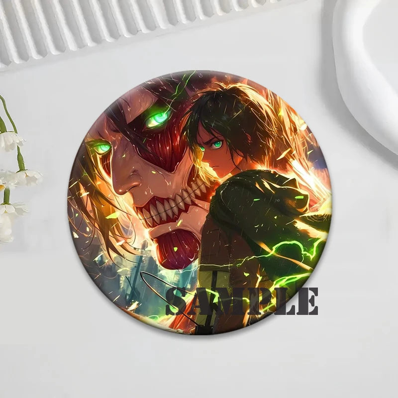 Anime Attack on Titan Brooches Exquisite Badge Eren Jäger Mikasa Ackerman Armin Arlert Levi Rivaille Rival Ackerman Cartoon Pins