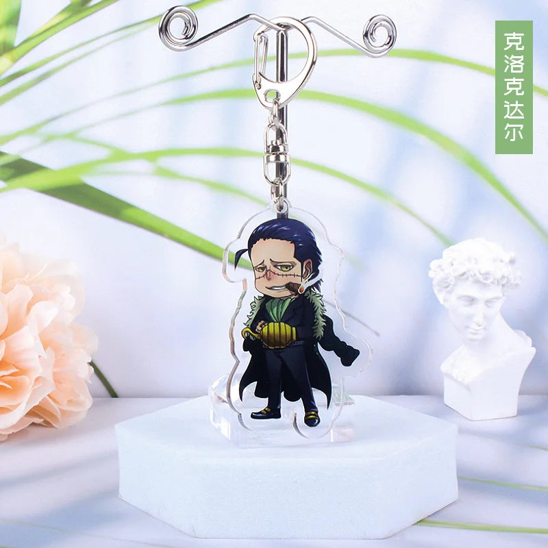 Anime One Piece Luffy Charlotte Linlin Katakuri Edward Newgate Donquixote Doflamingo Jinbe Acrylic Keychains Pendants Figure Toy