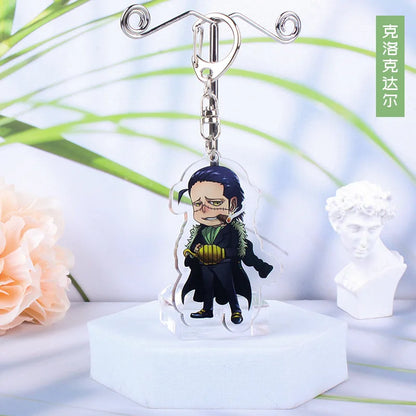 Anime One Piece Luffy Charlotte Linlin Katakuri Edward Newgate Donquixote Doflamingo Jinbe Acrylic Keychains Pendants Figure Toy
