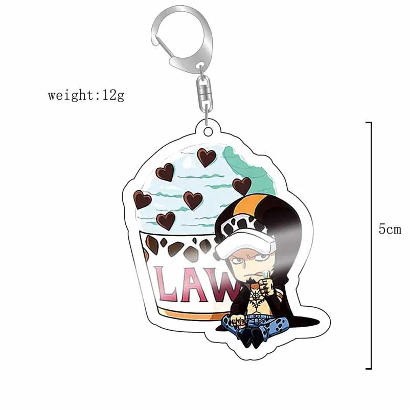 Anime One Piece Luffy Zoro Sanji Nami Ussop Chopper Franky Brook Law Ace Acrylic Keychain Figure Toys Gifts Pendant Jewelry