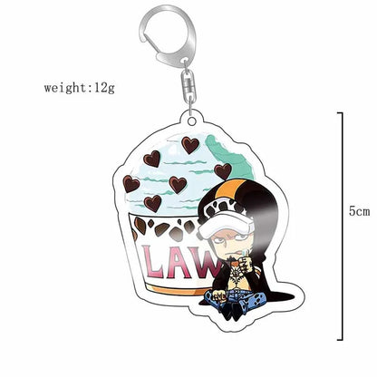 Anime One Piece Luffy Zoro Sanji Nami Ussop Chopper Franky Brook Law Ace Acrylic Keychain Figure Toys Gifts Pendant Jewelry