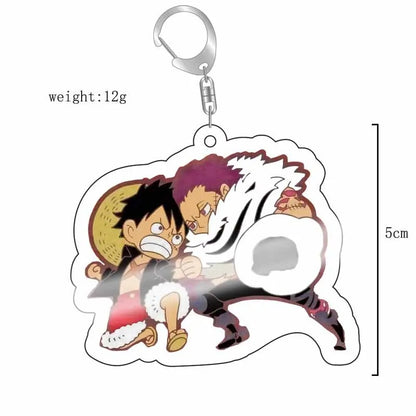 Anime One Piece Luffy Zoro Sanji Nami Ussop Chopper Franky Brook Law Ace Acrylic Keychain Figure Toys Gifts Pendant Jewelry