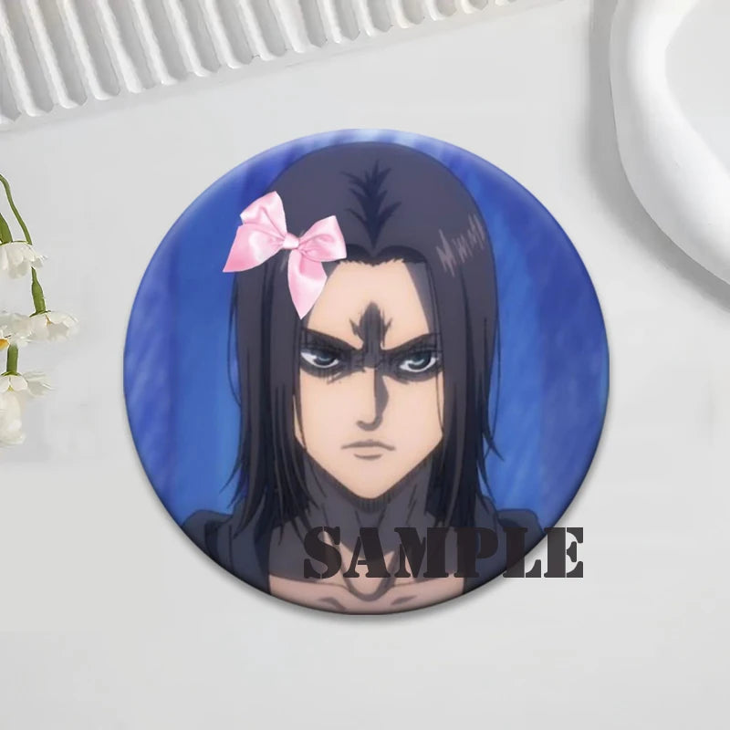 Anime Attack on Titan Brooches Exquisite Badge Eren Jäger Mikasa Ackerman Armin Arlert Levi Rivaille Rival Ackerman Cartoon Pins