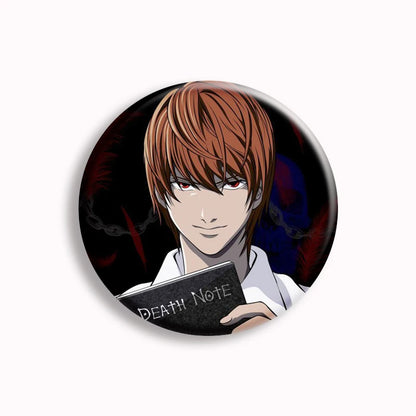 Japanese Anime Death Note Button Pins Handmade L Killer Yagami Light Round Brooch Cosplay Accessories Decor Friends Gifts