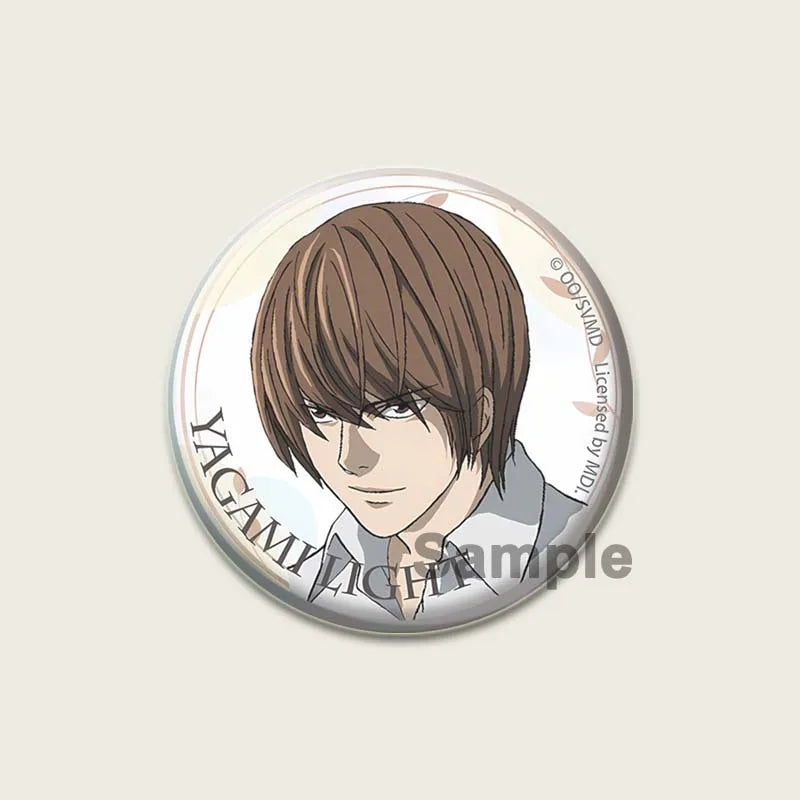 Death Note HD Print Anime Pins Handmade Round Brooches L Killer Yagami Light Cosplay Badge Backpacks Jewelry Gifts Accessory
