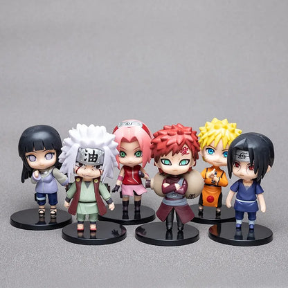 6 styles 9cm Anime Naruto Figures PVC Q Version Doll Gaara Kakashi  Figure Room Decoration Anime Figure