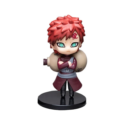 6 styles 9cm Anime Naruto Figures PVC Q Version Doll Gaara Kakashi  Figure Room Decoration Anime Figure