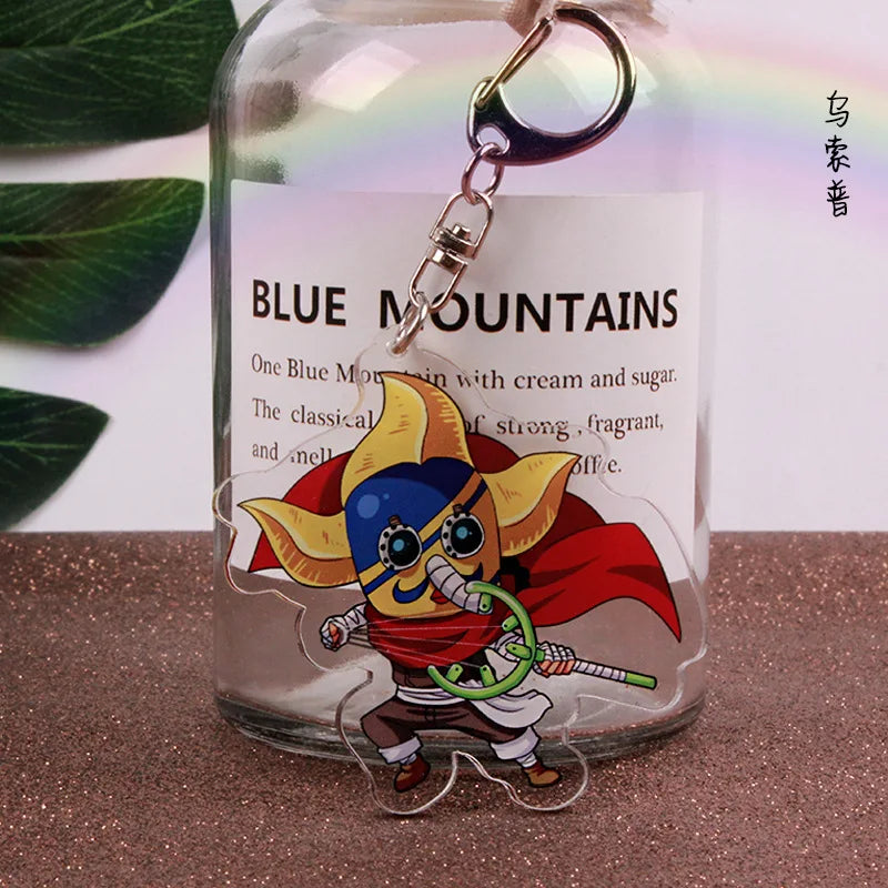 Anime One Piece Luffy Charlotte Linlin Katakuri Edward Newgate Donquixote Doflamingo Jinbe Acrylic Keychains Pendants Figure Toy