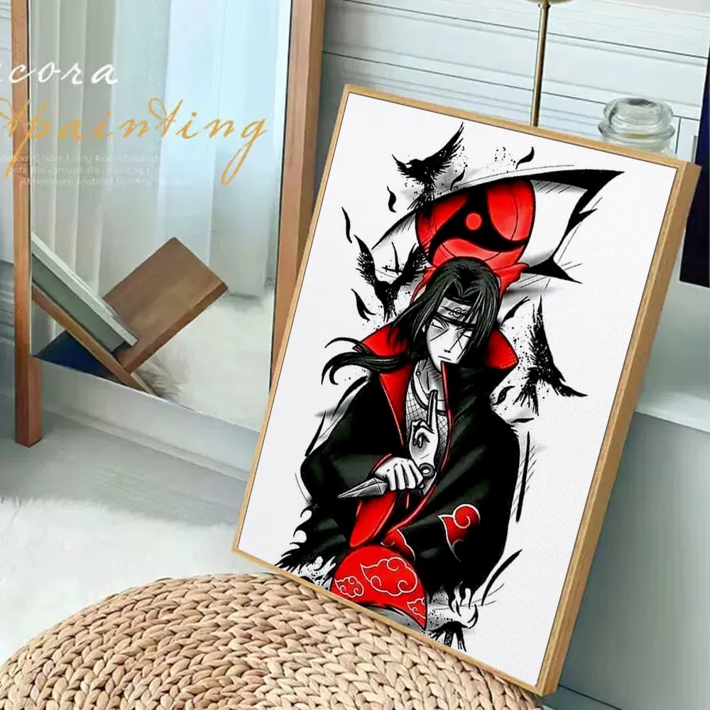 Amine u-Uchiha Itachi Anime Posters Sticky Whitepaper Sticker DIY Room Bar Cafe Kawaii Room Decor