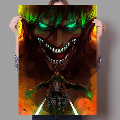 Anime Attack On Titan Canvas Poster  Artistic Wall Decor for Bedroom Living Room Perfect Quality Home Decoration