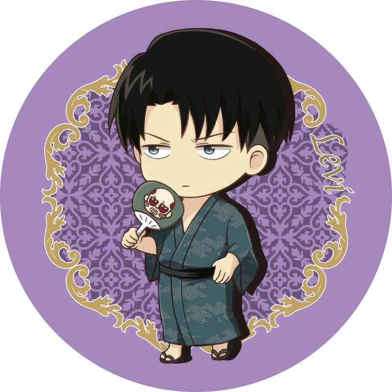 Attack on Titan Q-Version Anime Badge Handmade Cartoon Brooches Eren Jaeger Armin Arlert Lapel Pins Backpack Hat Decorations