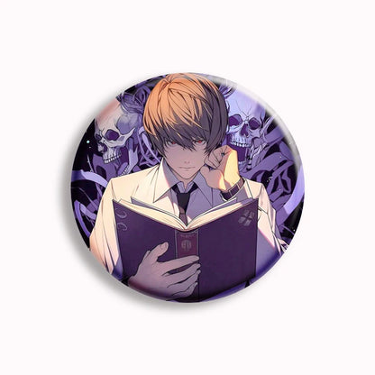 Japanese Anime Death Note Button Pins Handmade L Killer Yagami Light Round Brooch Cosplay Accessories Decor Friends Gifts