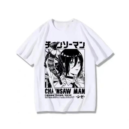Anime T-shirt Women Chainsaw Man Manga Graphic Men Cotton Short Sleeve Tee Plus Size Women Tops Summer Streetwear