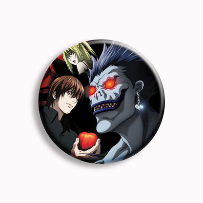 Japanese Anime Death Note Button Pins Handmade L Killer Yagami Light Round Brooch Cosplay Accessories Decor Friends Gifts