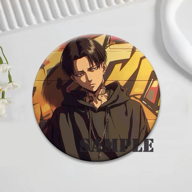Anime Attack on Titan Brooches Exquisite Badge Eren Jäger Mikasa Ackerman Armin Arlert Levi Rivaille Rival Ackerman Cartoon Pins