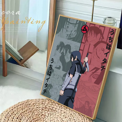 Amine u-Uchiha Itachi Anime Posters Sticky Whitepaper Sticker DIY Room Bar Cafe Kawaii Room Decor