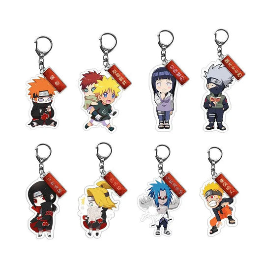 40Style Uzumaki Uchiha Sakura Gaara Obito Itachi Madara Hatake Kakashi Anime Figures Acrylic Keychains Fans Gift