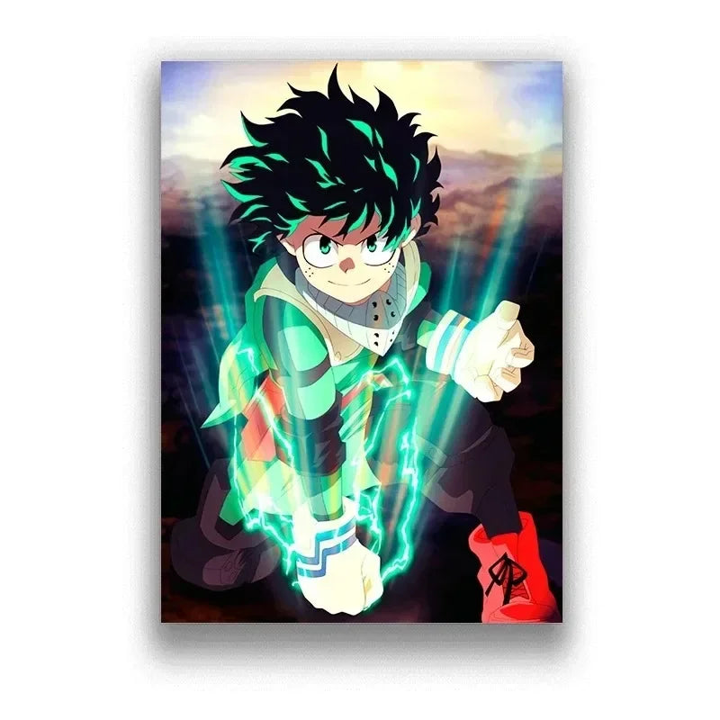 My Hero Academia Poster Anime Decor Bar Cafe Canvas Painting Posters and Prints Wall Art Pictures for Living Room Decoration
